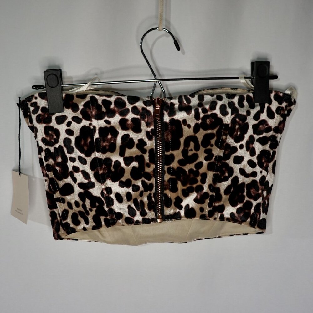NEW Superdown Ollie Bustier Top Leopard Print - Size S - Picture 6 of 11